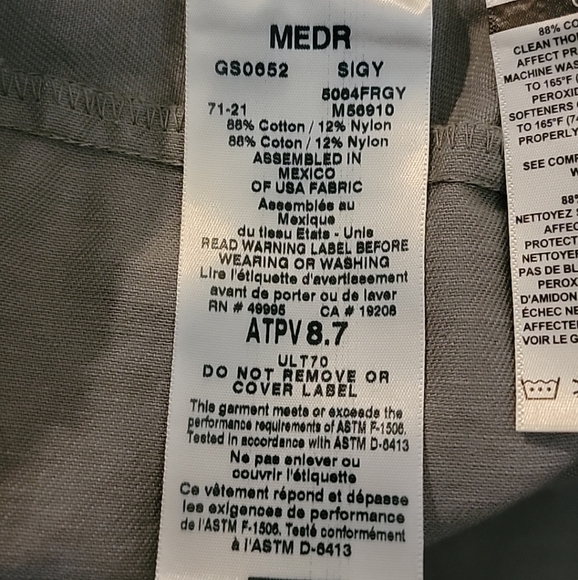 Steelguard FR Shirt Men's Regular Gray Button Up Westex Cat2 Size Medium - Picture 3 of 9